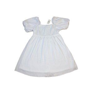 And Now This Mini Dress Puff Sleeves  White Dress Size Large
